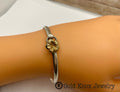 14K Yellow Gold Flower And 925 Sterling Silver CBC Caribbean Bracelet Co. Bangle Bracelet