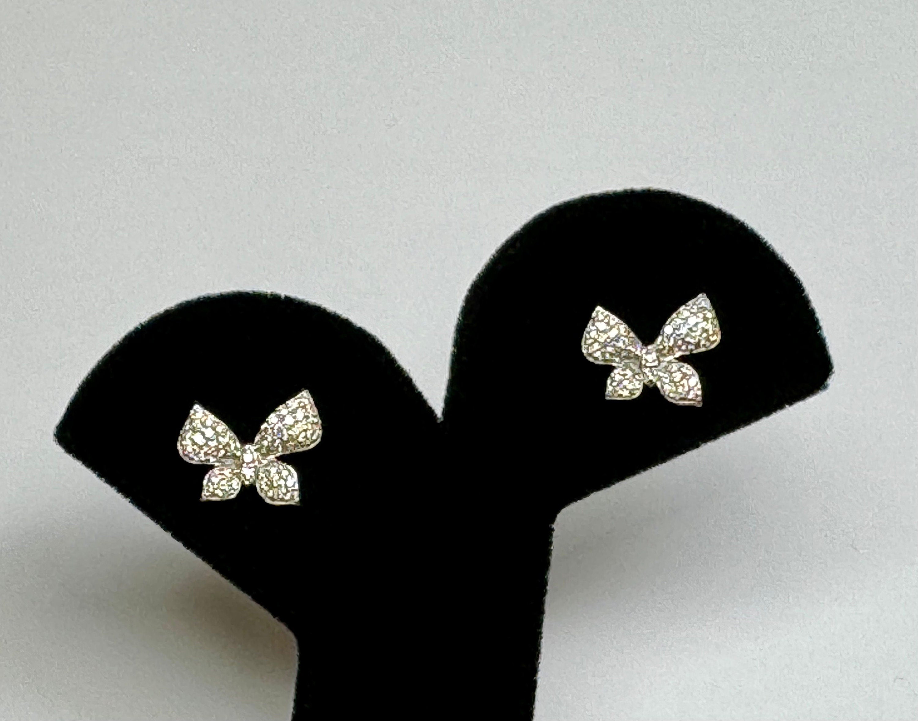 14K White Gold Diamond Butterfly Stud Earrings (0.55 ct)