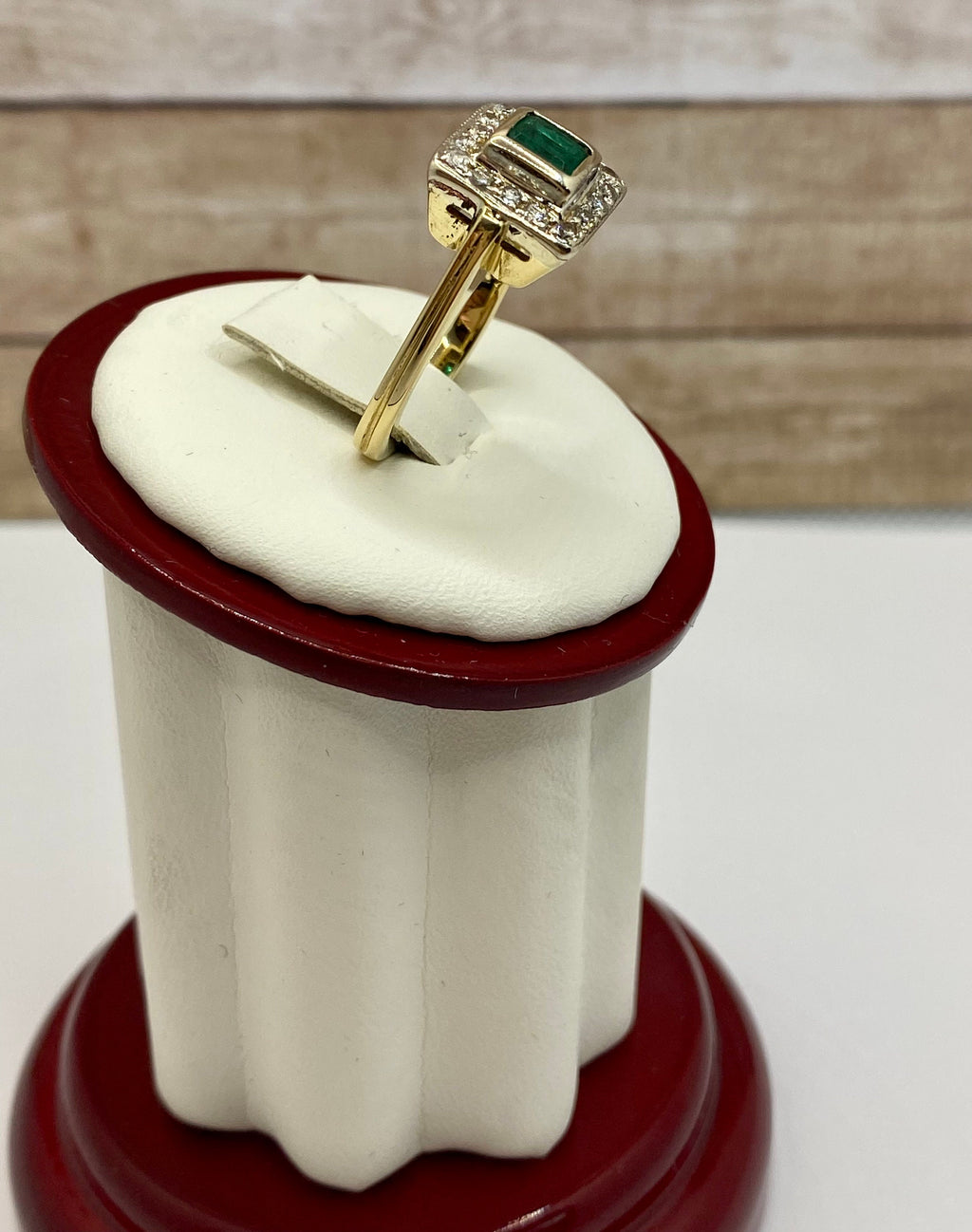 14K Yellow Gold Diamond And Emerald Statement Ring!!!!!