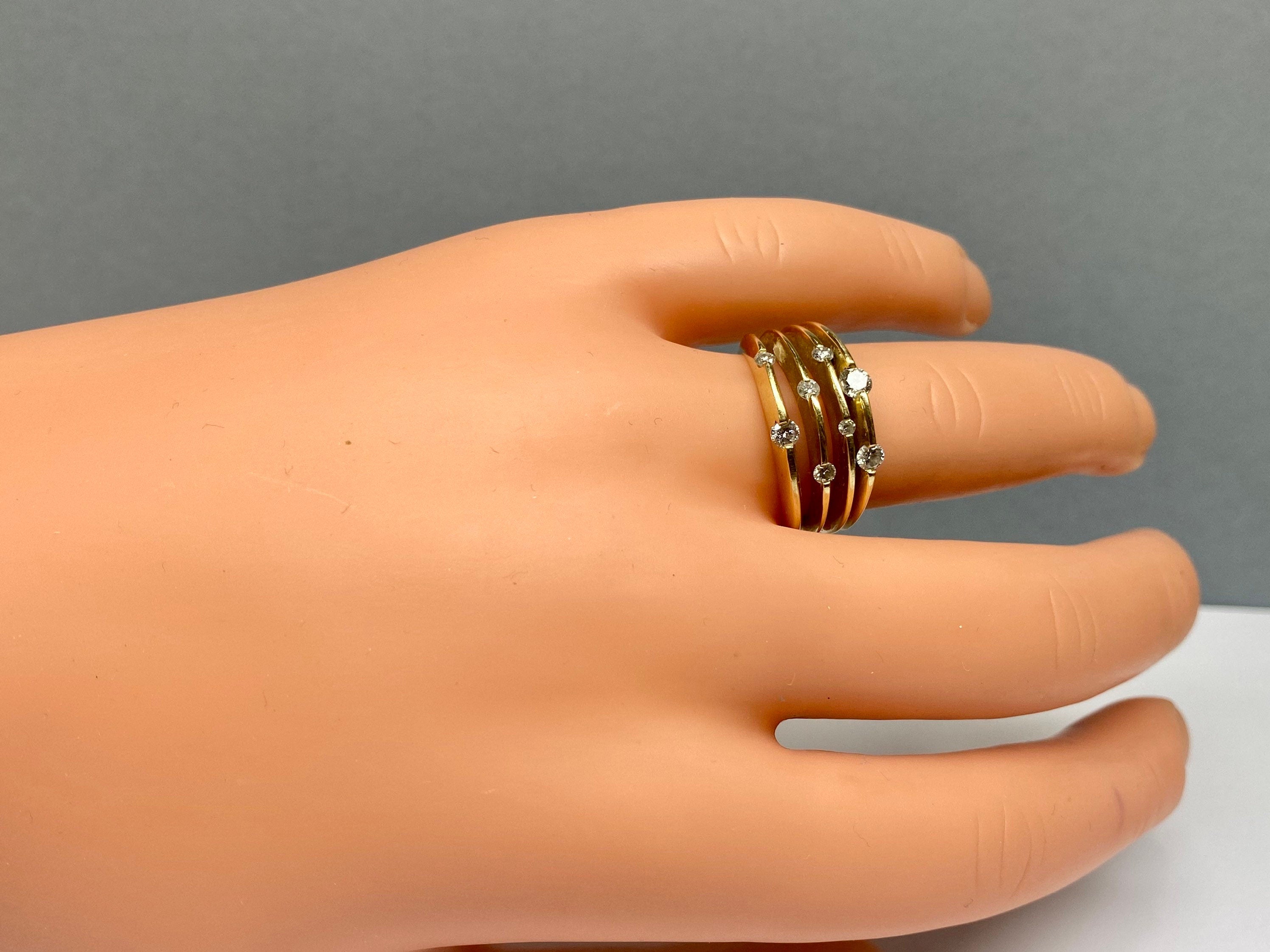 14k Yellow Gold Diamond Ring - Size 7