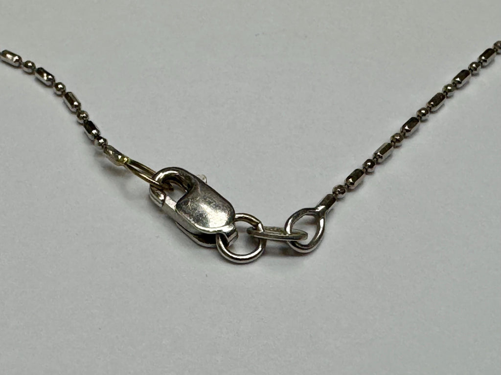 14K White Gold Emerald and Diamond Pendant Necklace