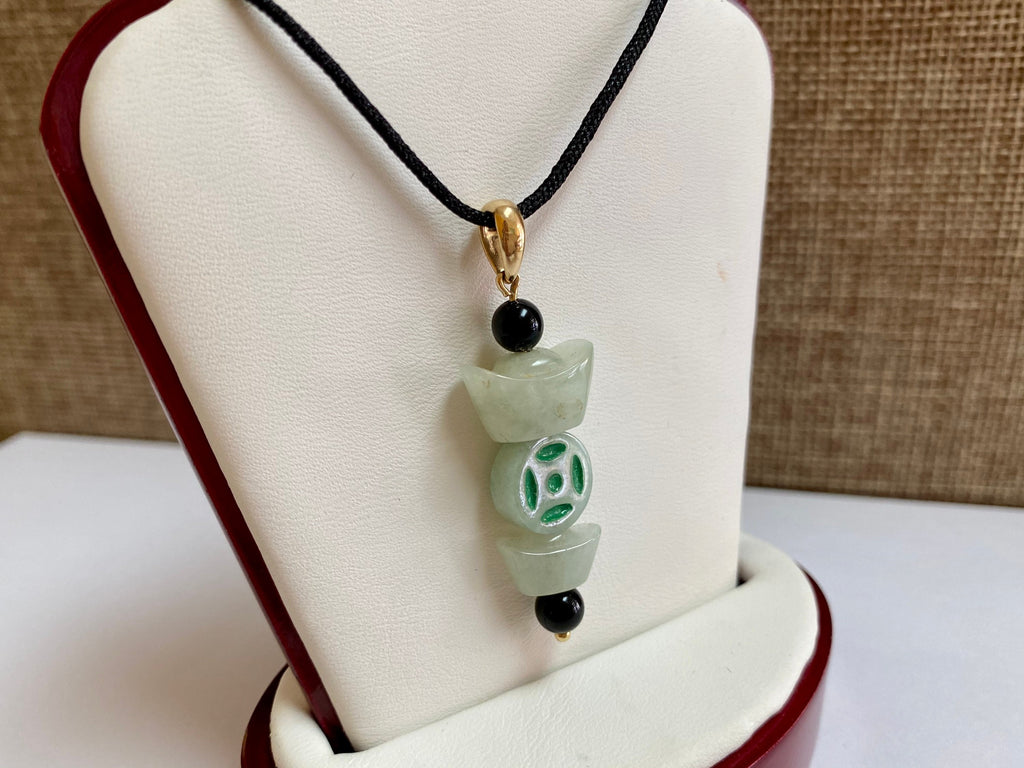 14k Yellow Gold Hook And Green Jade Pendant/ Keychain !!!!!