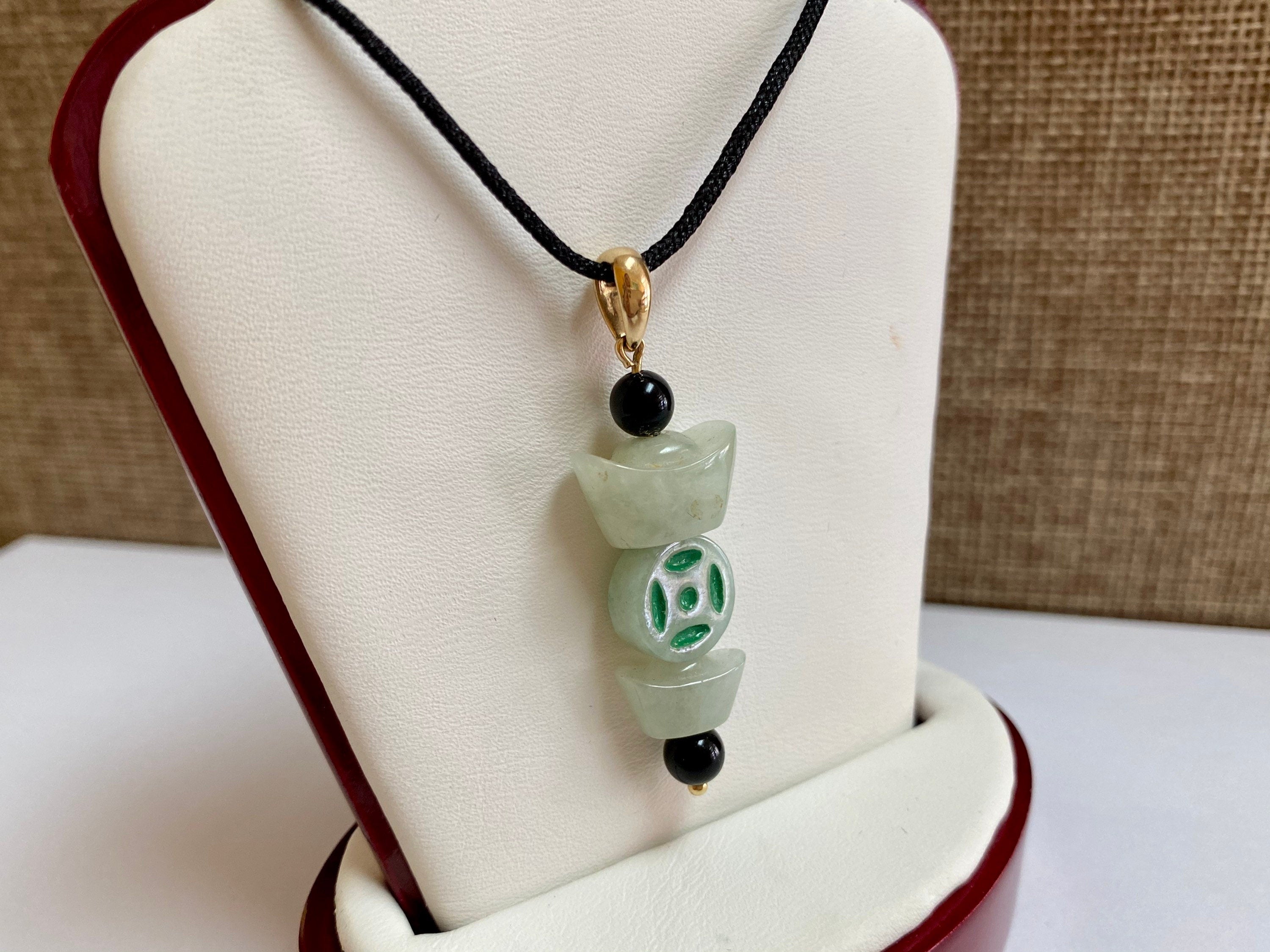 14k Yellow Gold Hook And Green Jade Pendant/ Keychain !!!!!