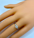 18K Solid White Solid Gold  Solitaire Round Brilliant Cut Diamond Engagement/ Wedding Ring
