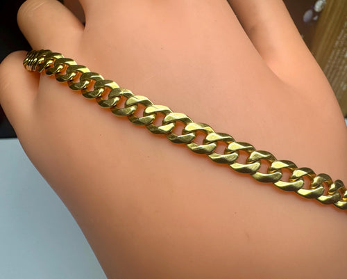 14K Solid Gold Miami Cuban Link Bracelet - 6.3mm, 8"