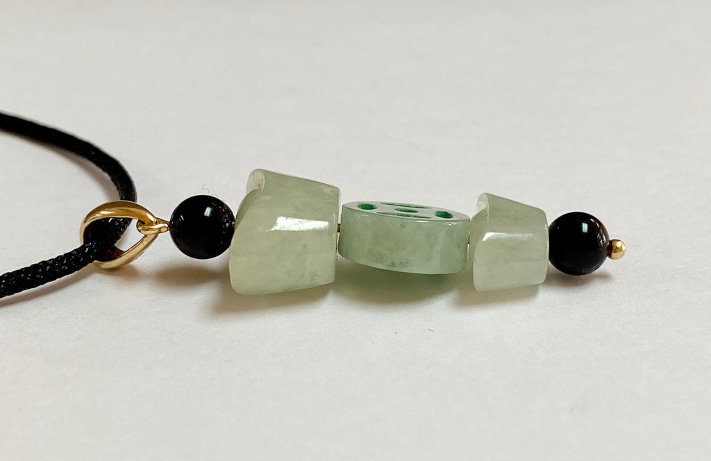 14k Yellow Gold Hook And Green Jade Pendant/ Keychain !!!!!