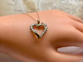 10K Yellow Solid Gold And Diamond Heart Pendant Necklace!!!!!