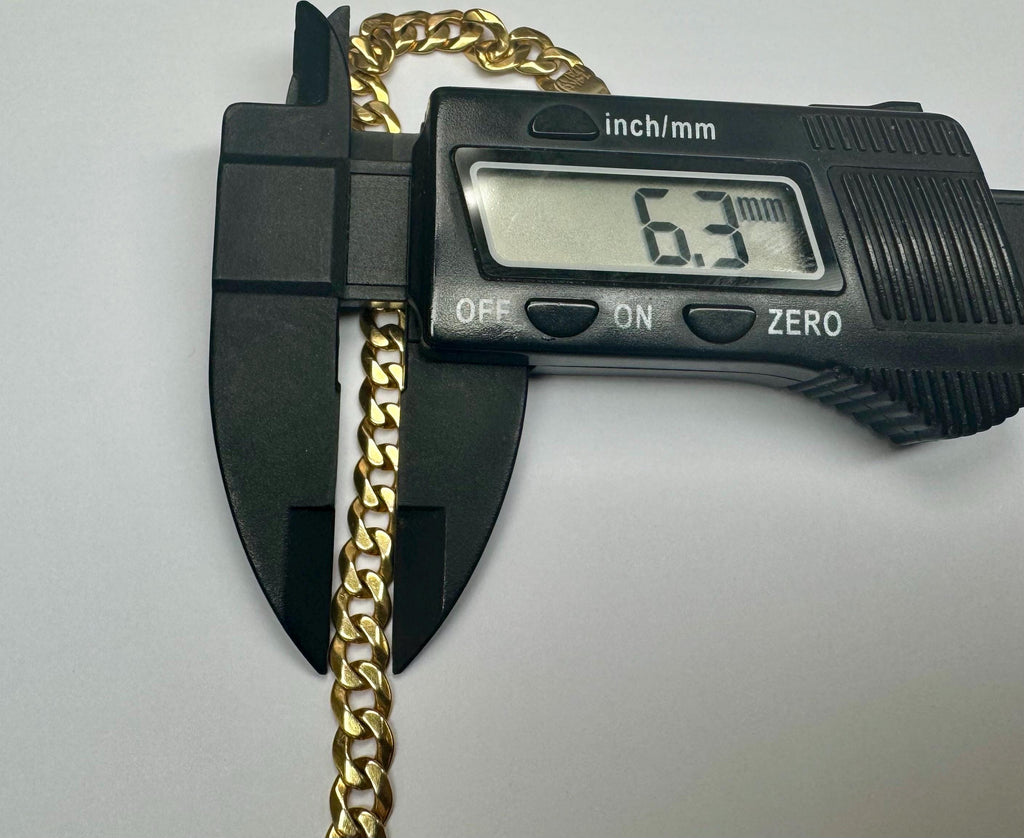 14K Solid Gold Miami Cuban Link Bracelet - 6.3mm, 8"
