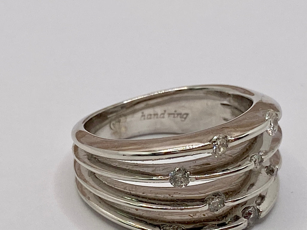 14k White Gold Diamond Ring - Size 6