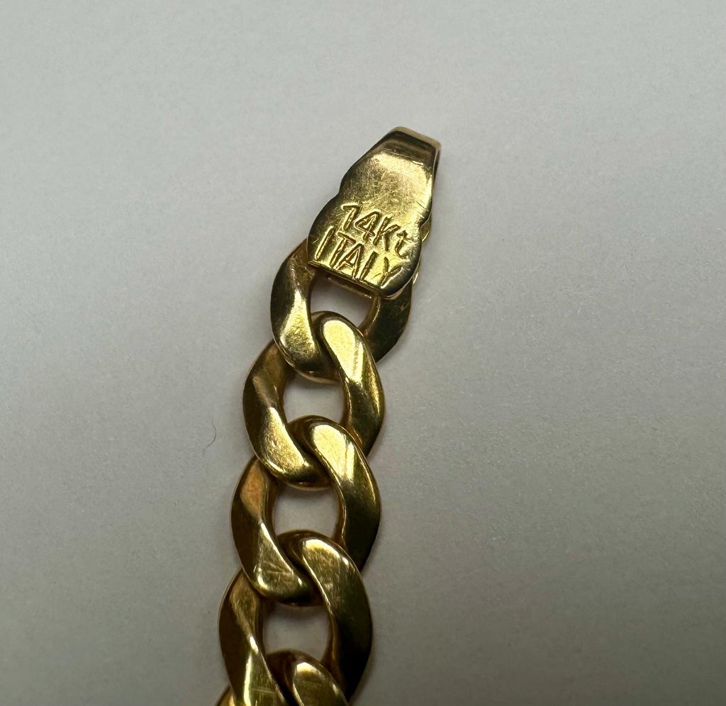 14K Solid Gold Miami Cuban Link Bracelet - 6.3mm, 8"