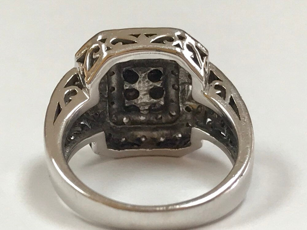 14K Solid White Gold Diamond Ring!!! Size 7.5