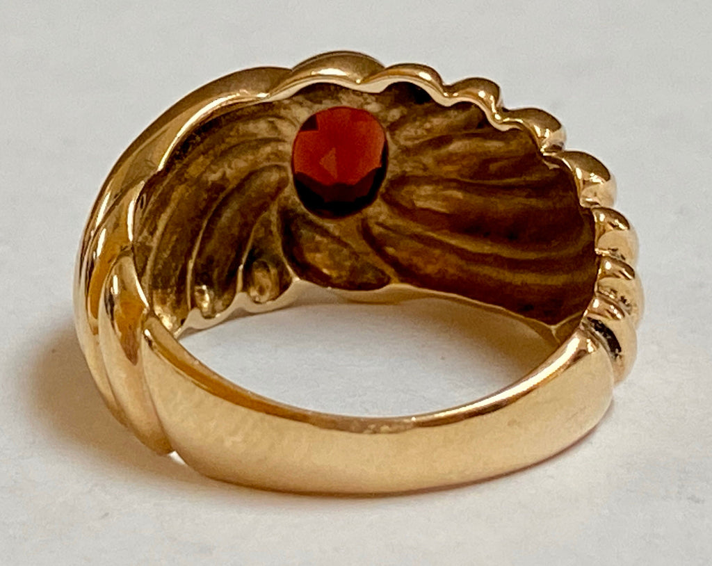 14K Yellow Gold Ruby Ring - Size 7