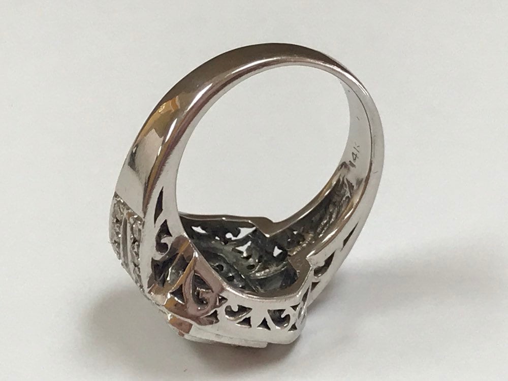 14K Solid White Gold Diamond Ring!!! Size 7.5