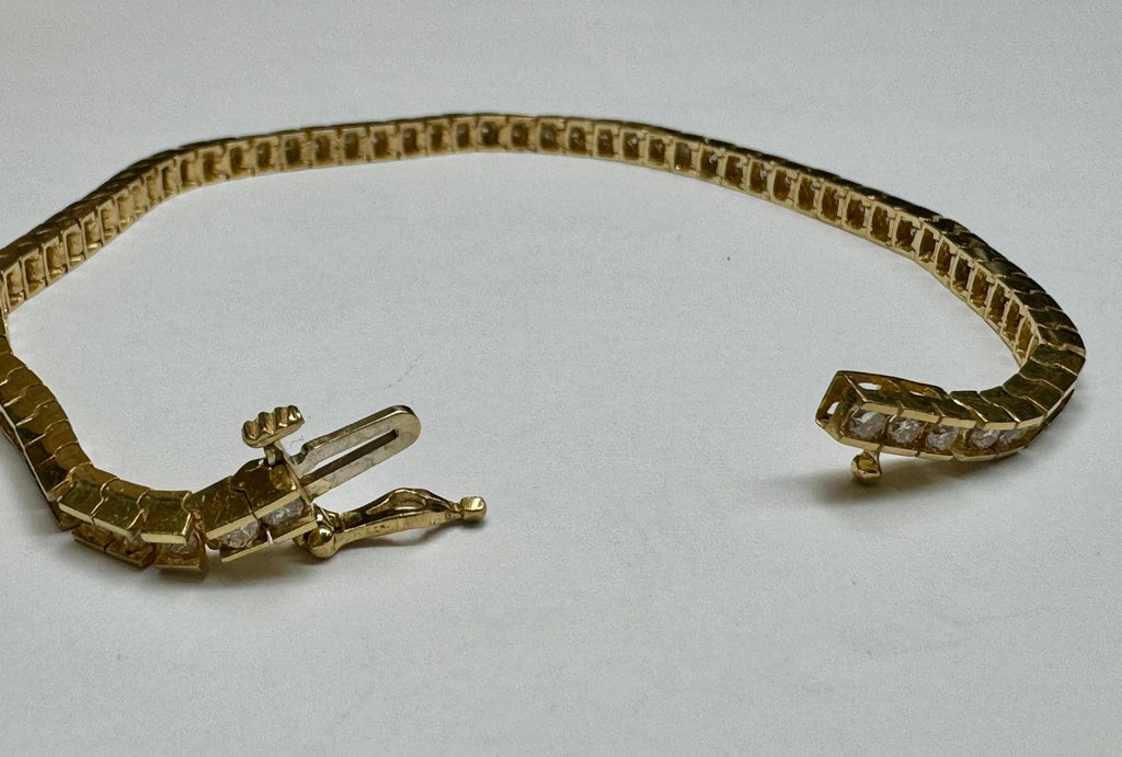 14K Yellow Gold Diamond Tennis Bracelet - 2 CT