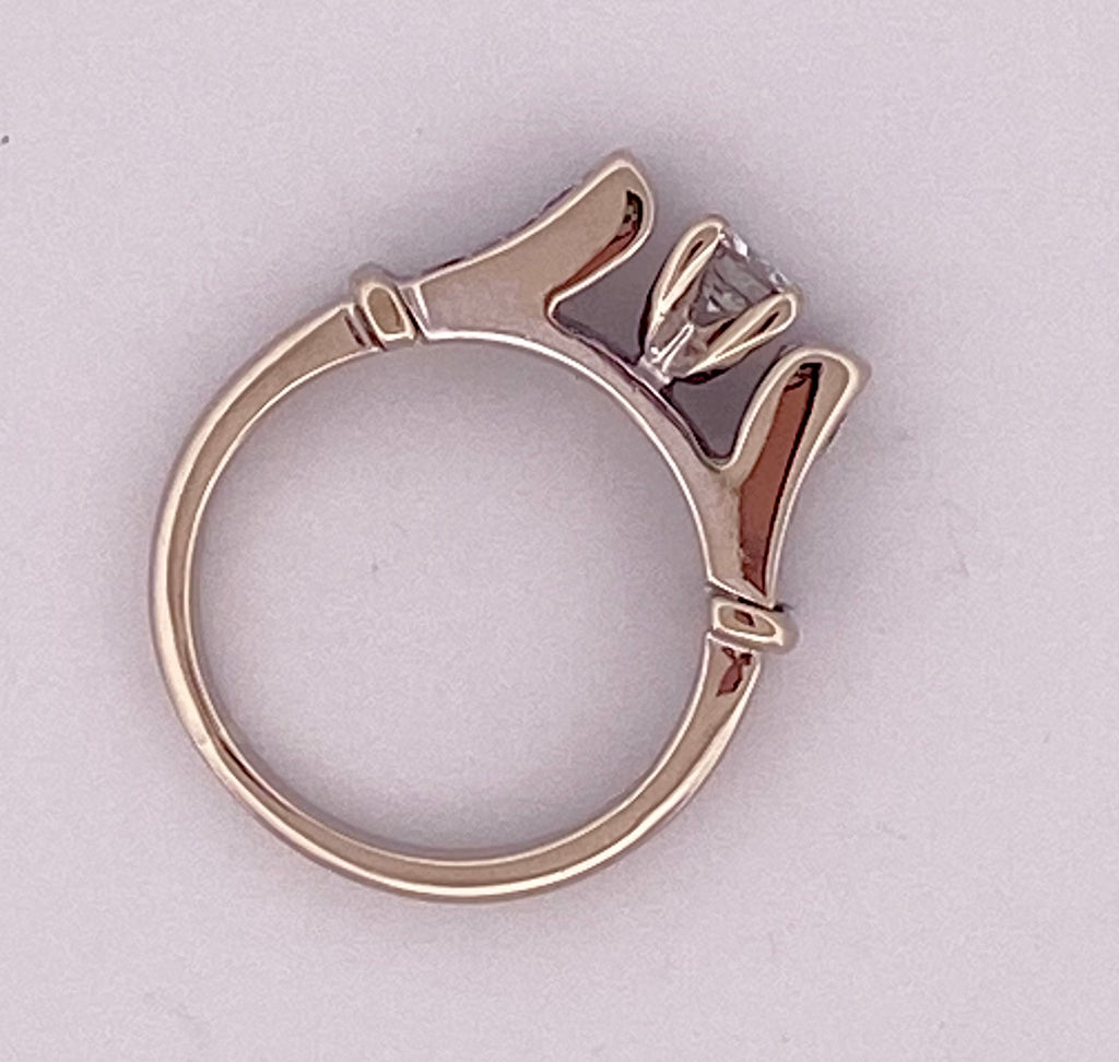 18K White Gold Diamond Ring - Halo Setting, Size 5 3/4