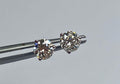 18K White Gold Diamond Stud Earrings: 0.5ct, 5.2mm