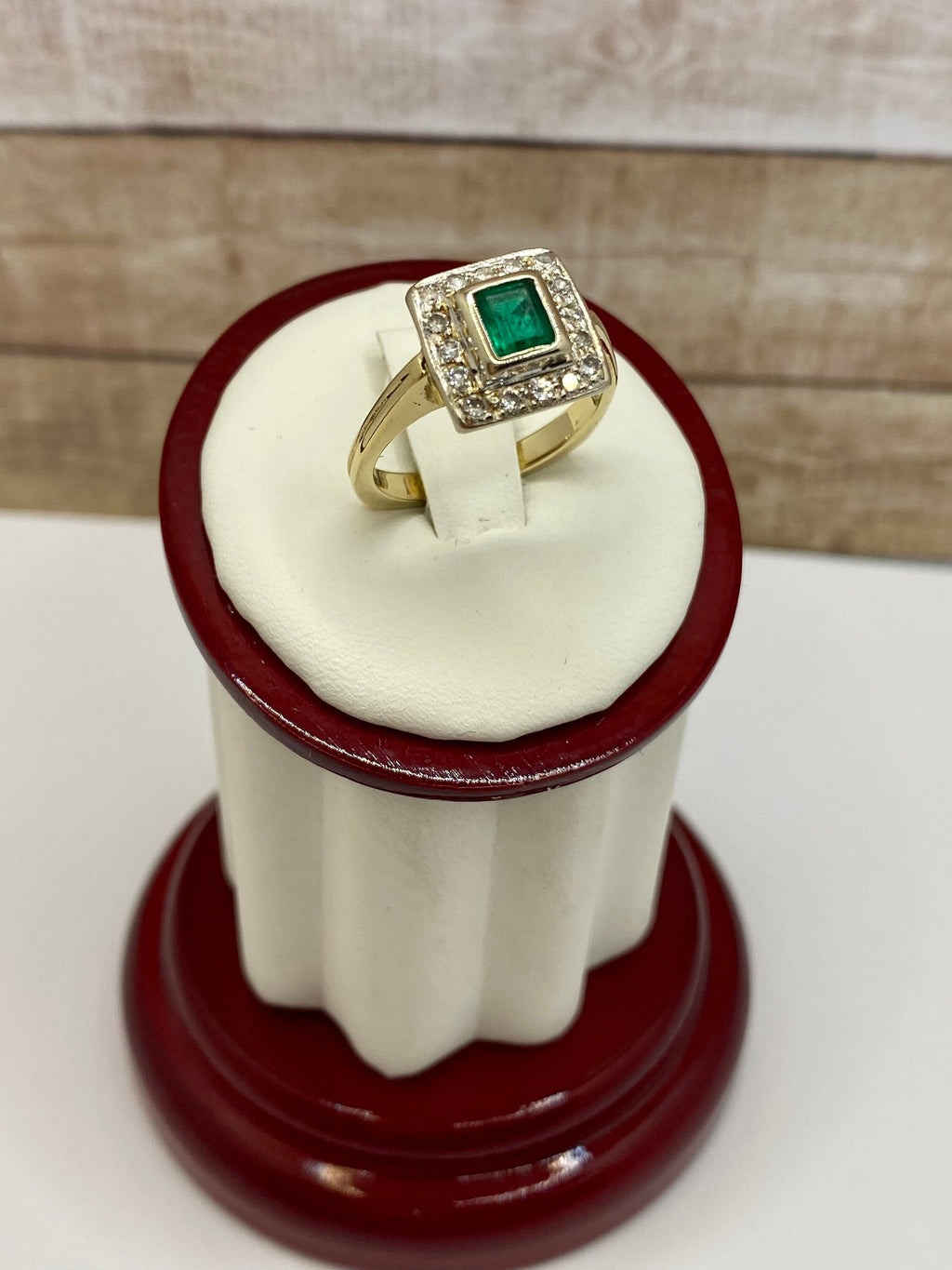 14K Yellow Gold Diamond And Emerald Statement Ring!!!!!