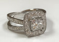 14K White Gold Princess Cut Diamond Ring - .99 Ct, Size 7.5