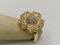 14K Yellow Gold Diamond Floral Ring - Size 5