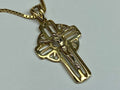14K Two Tone Gold Cross Pendant Necklace - Italy