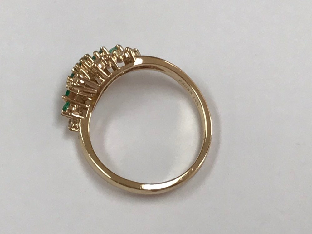 14K Yellow Solid Gold Diamond Cluster Women's Ring!!!