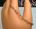 14K Yellow Gold Diamond Paper Clip Chain Bracelet