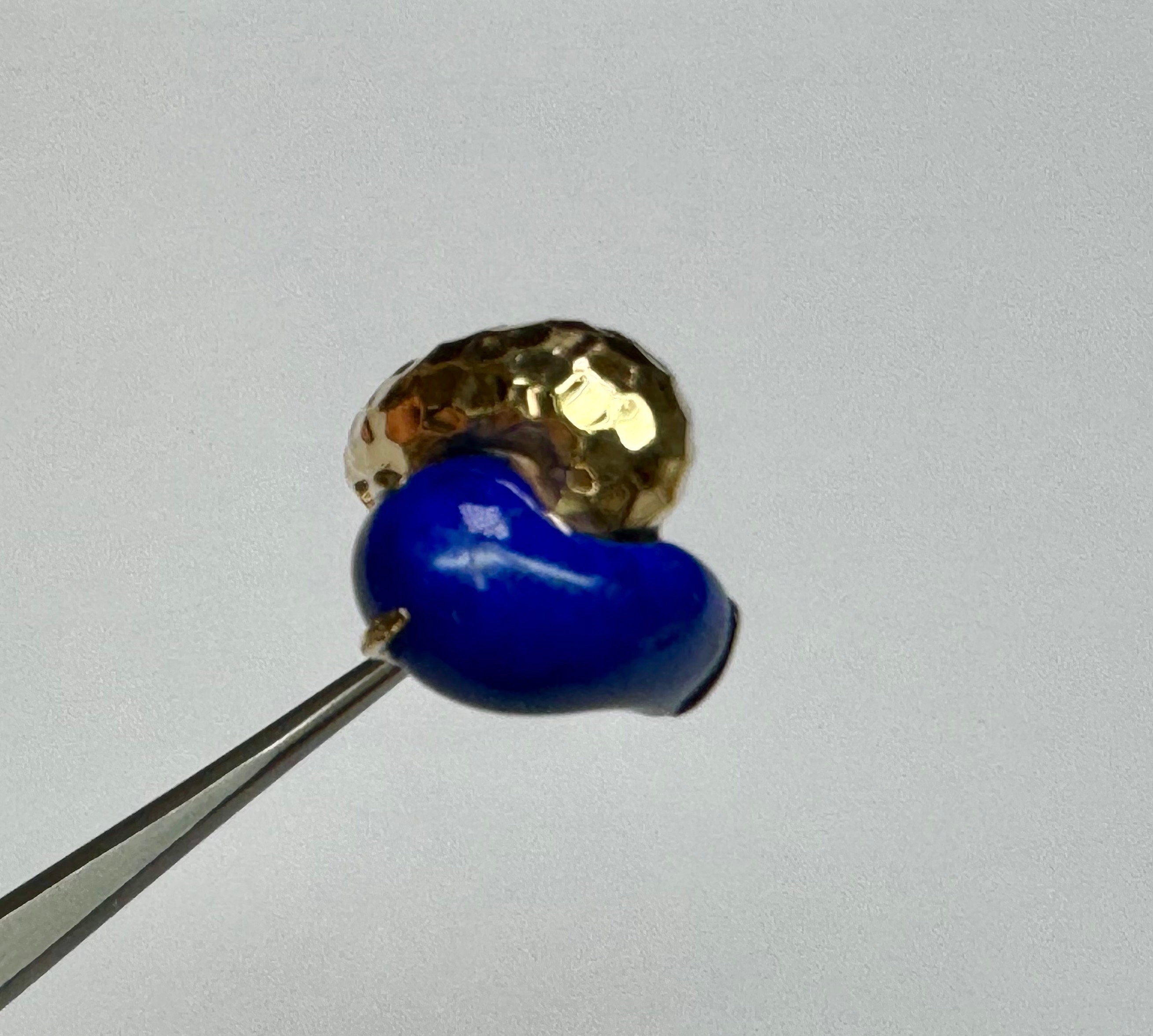14K Yellow Gold & Blue Lapis Yin Yang Pinky Ring !!! Size 6