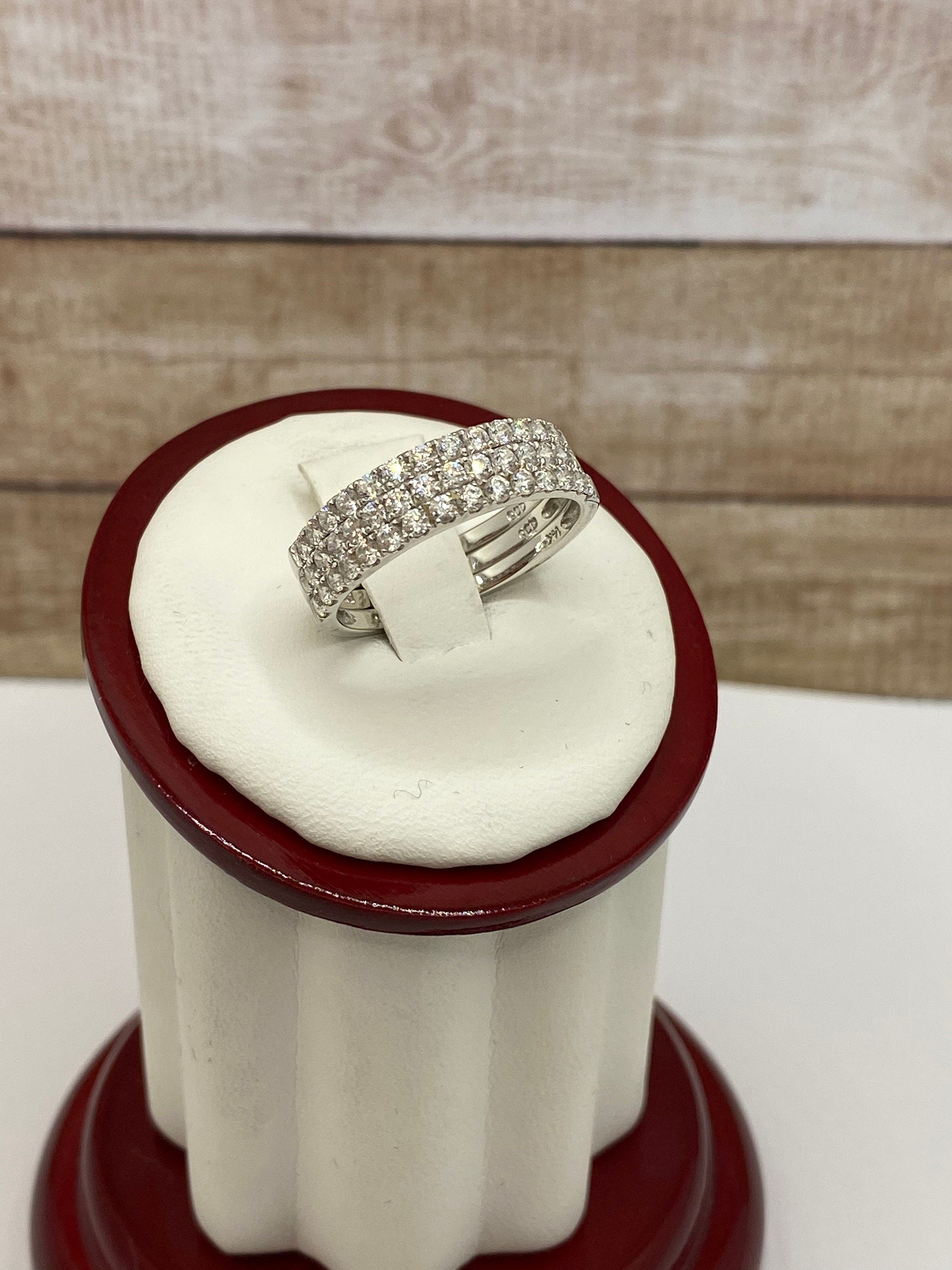 14K White Gold Diamond Stackable Band - 0.75ct, Size 7