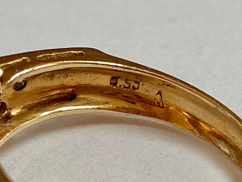 14K Yellow Gold Ruby and Diamond Ring, Size 7