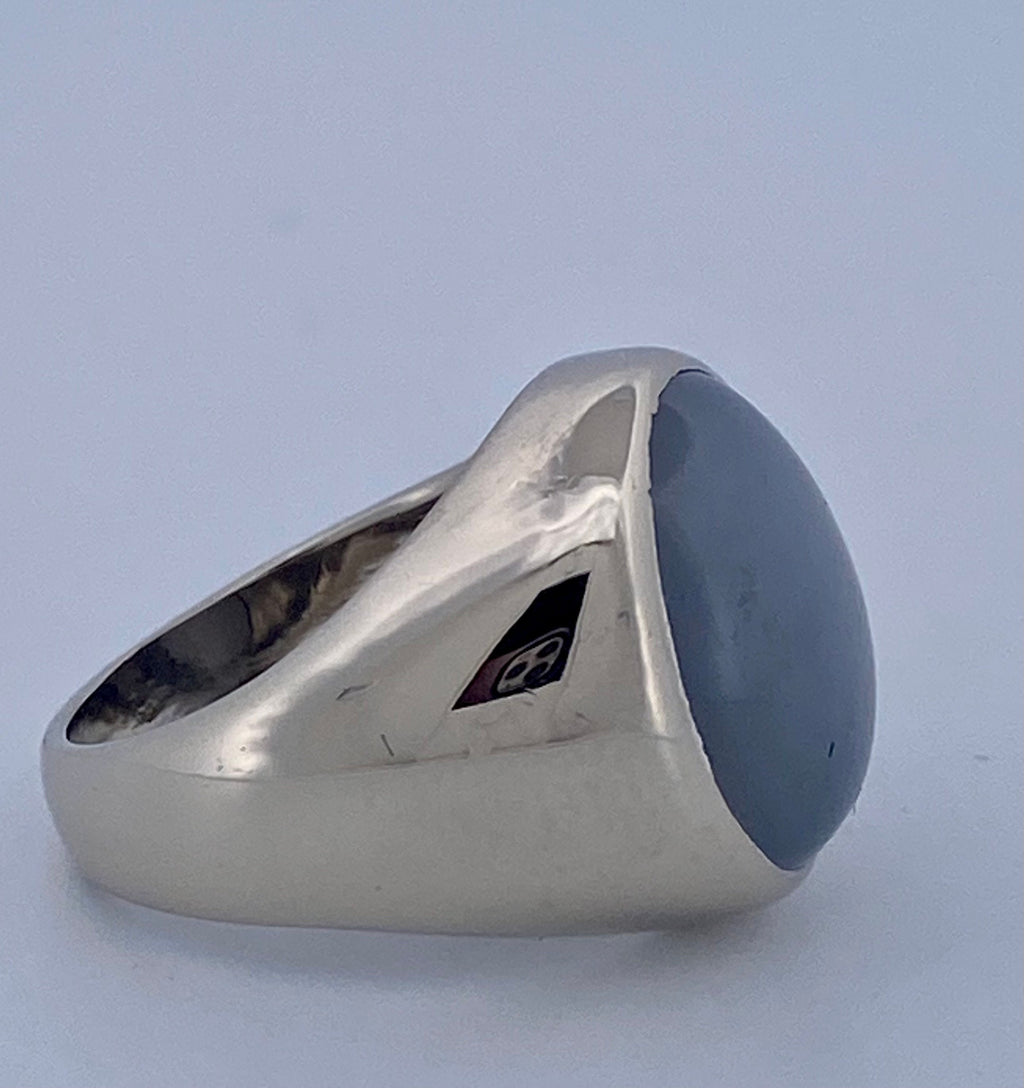 14K White Gold Star Sapphire Ring - Size 6 3/4