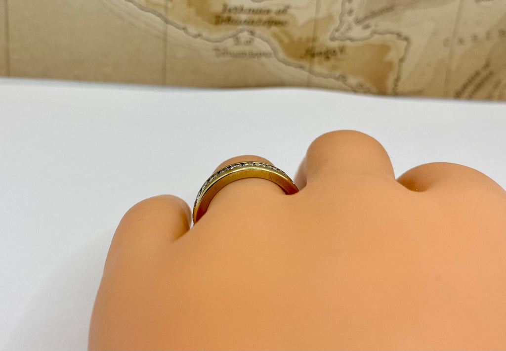 14K  Yellow Gold Channel Set Diamond Eternity Ring/Band