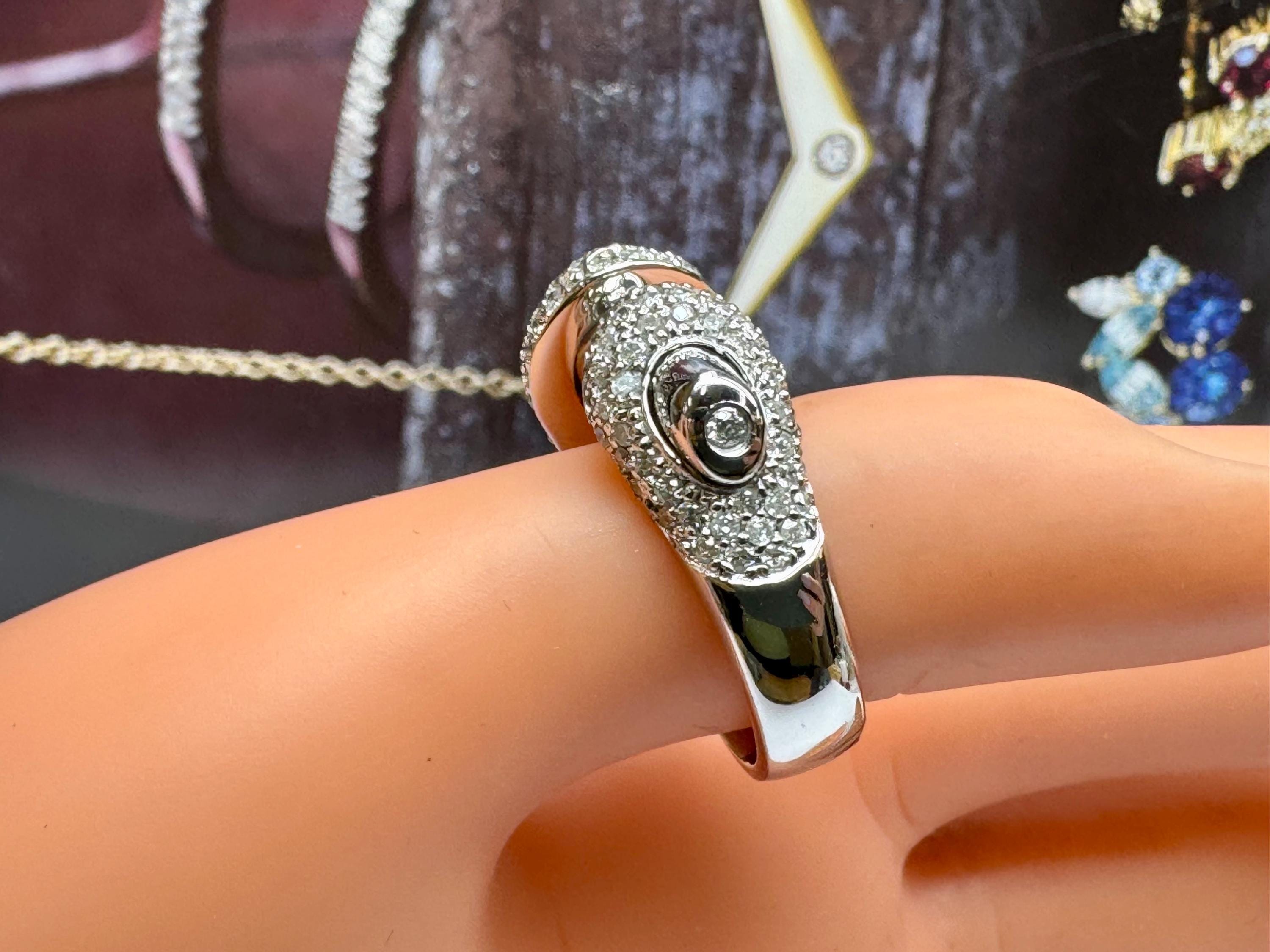 14K White Gold Pave Diamond Ring - Size 6 1/4