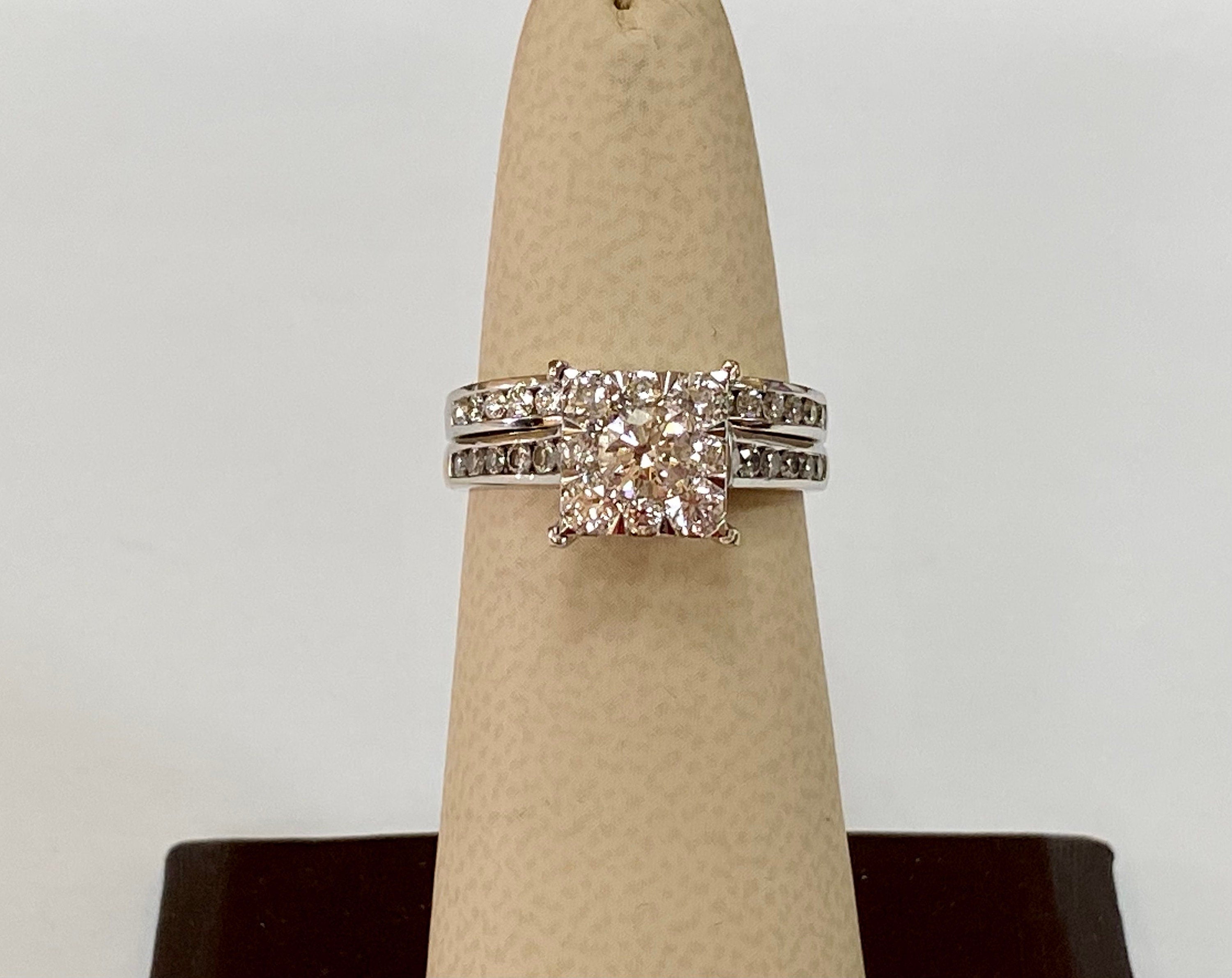 14K White Gold Diamond Bridal Ring Set - 1.10 TCW, VS2 Clarity