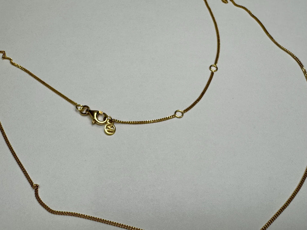 14K Yellow Gold Ruby Heart Pendant Necklace - Adjustable Length