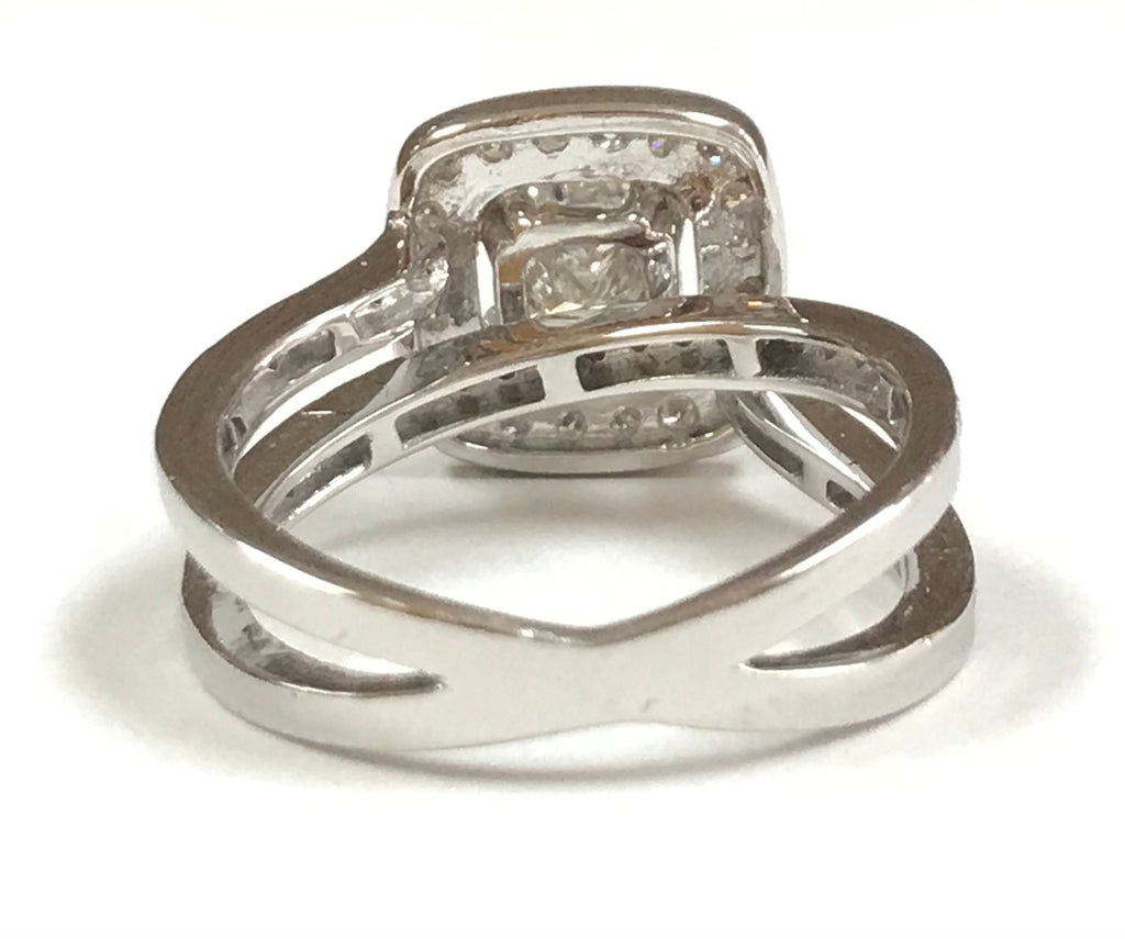14K White Gold Princess Cut Diamond Ring - .99 Ct, Size 7.5