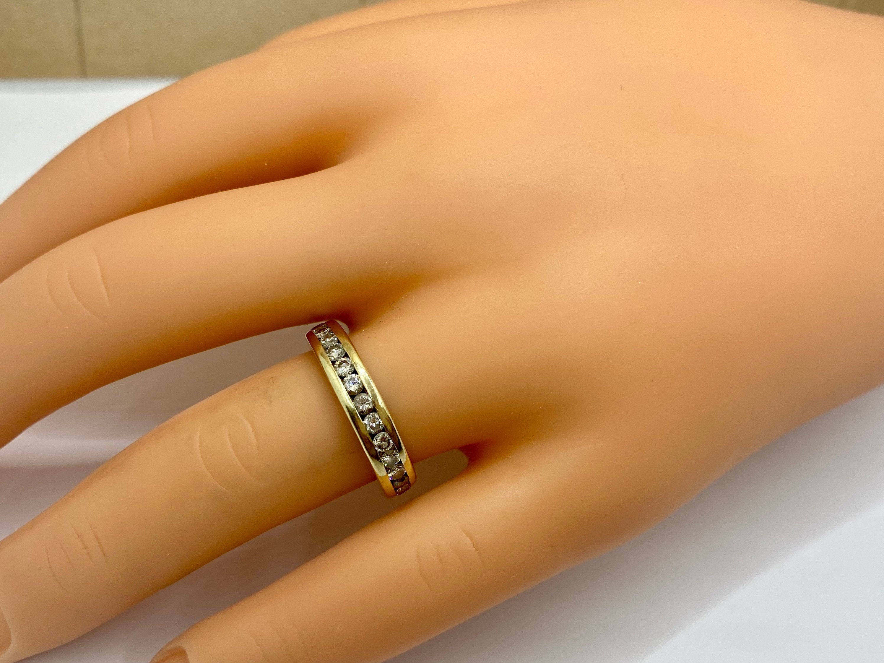 14K  Yellow Gold Channel Set Diamond Eternity Ring/Band