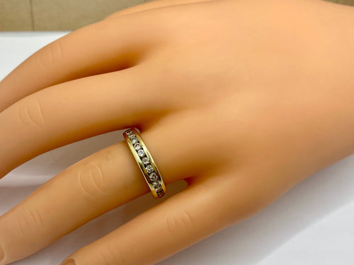 14K  Yellow Gold Channel Set Diamond Eternity Ring/Band