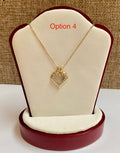 14K Yellow Gold Diamond Heart Pendant Necklace - 18"