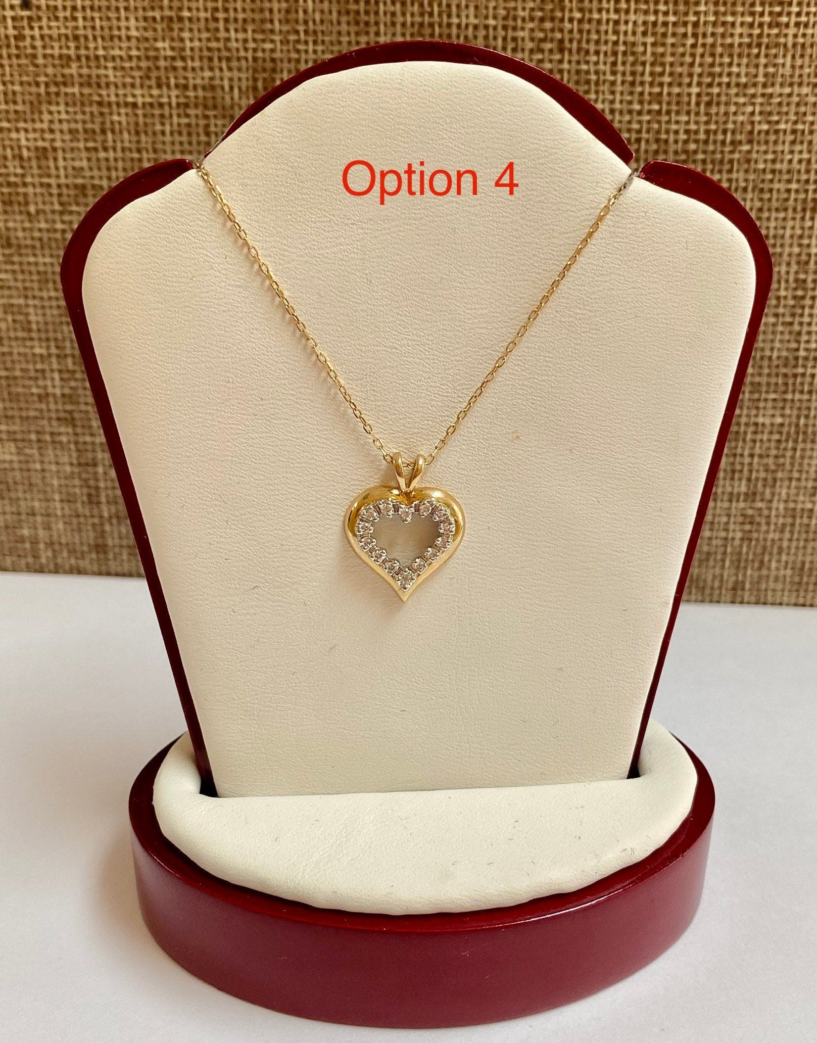 14K Yellow Gold Diamond Heart Pendant Necklace - 18"