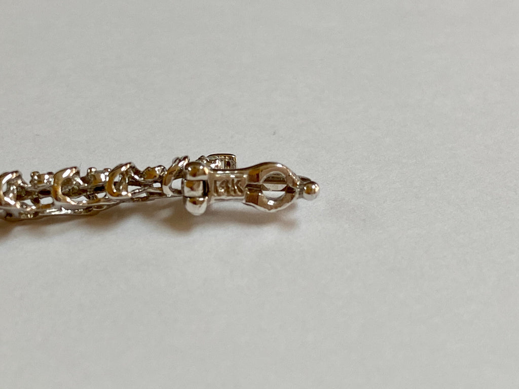 14K White Solid Gold And Diamond Tennis Bracelet!!!