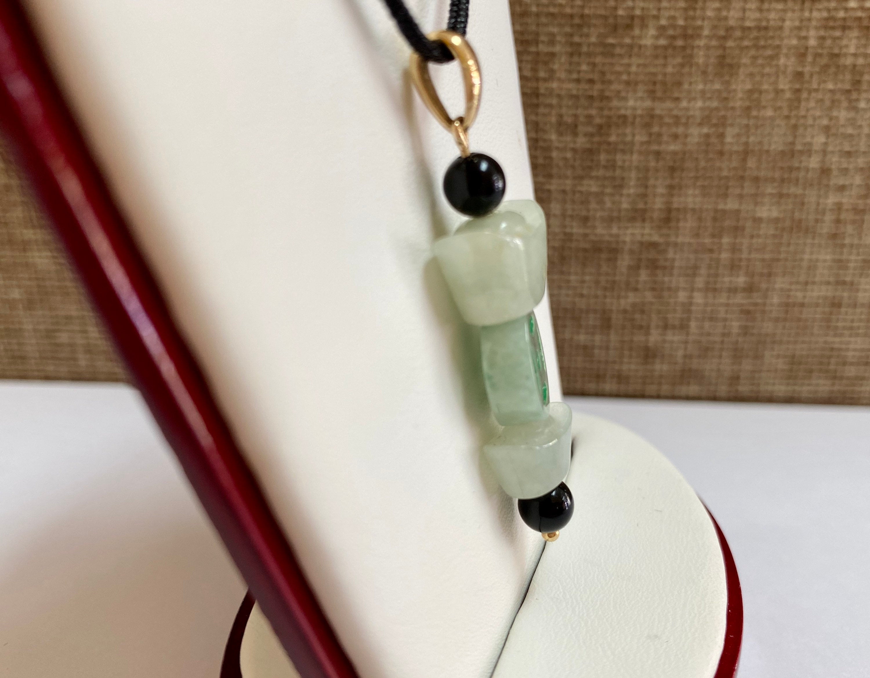 14k Yellow Gold Hook And Green Jade Pendant/ Keychain !!!!!