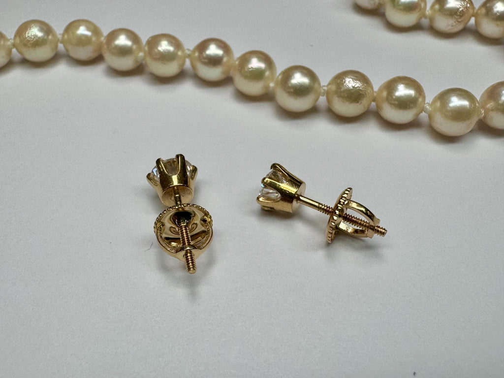 14K Yellow Gold Diamond Stud Earrings, .70ctw VS Clarity
