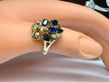 14K Yellow Gold Sapphire Diamond Ring - Size 6 1/2