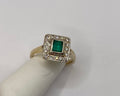 14K Yellow Gold Diamond And Emerald Statement Ring!!!!!