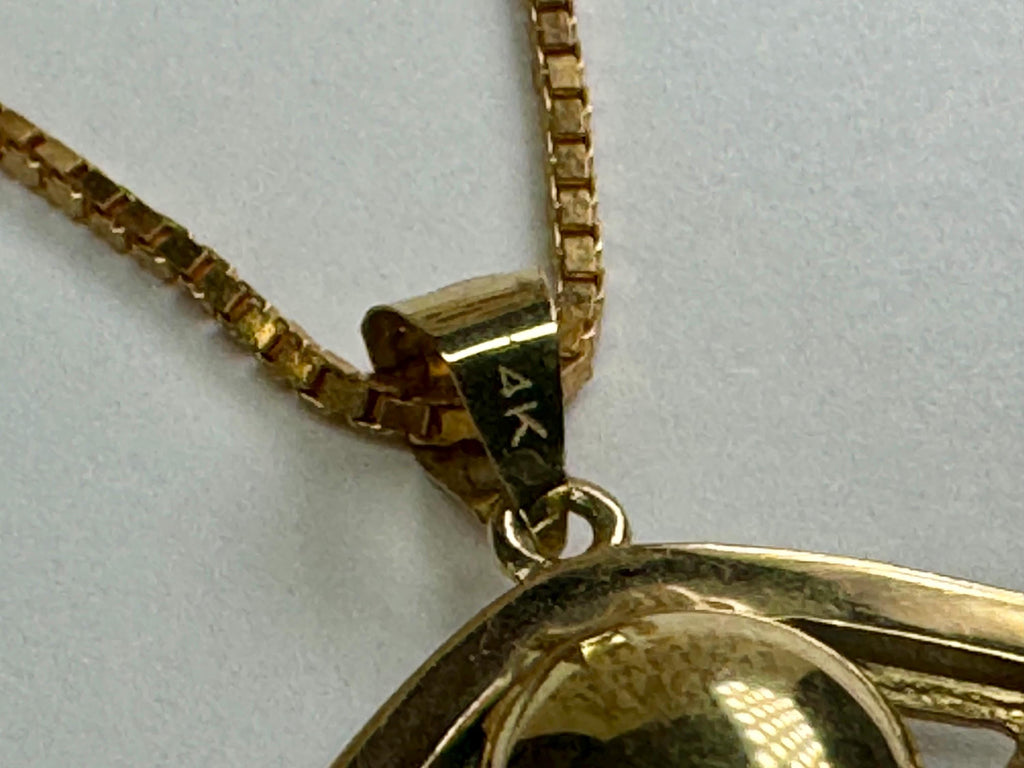 14K yellow Gold Evil Eye Pendant/Charm With Small Round White Cz!!