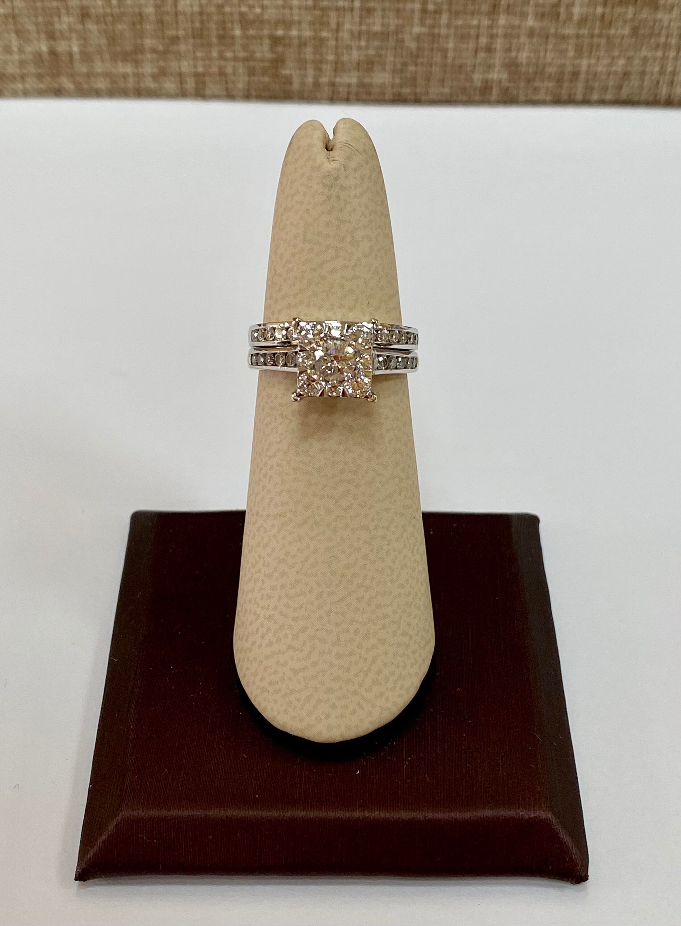 14K White Gold Diamond Bridal Ring Set - 1.10 TCW, VS2 Clarity
