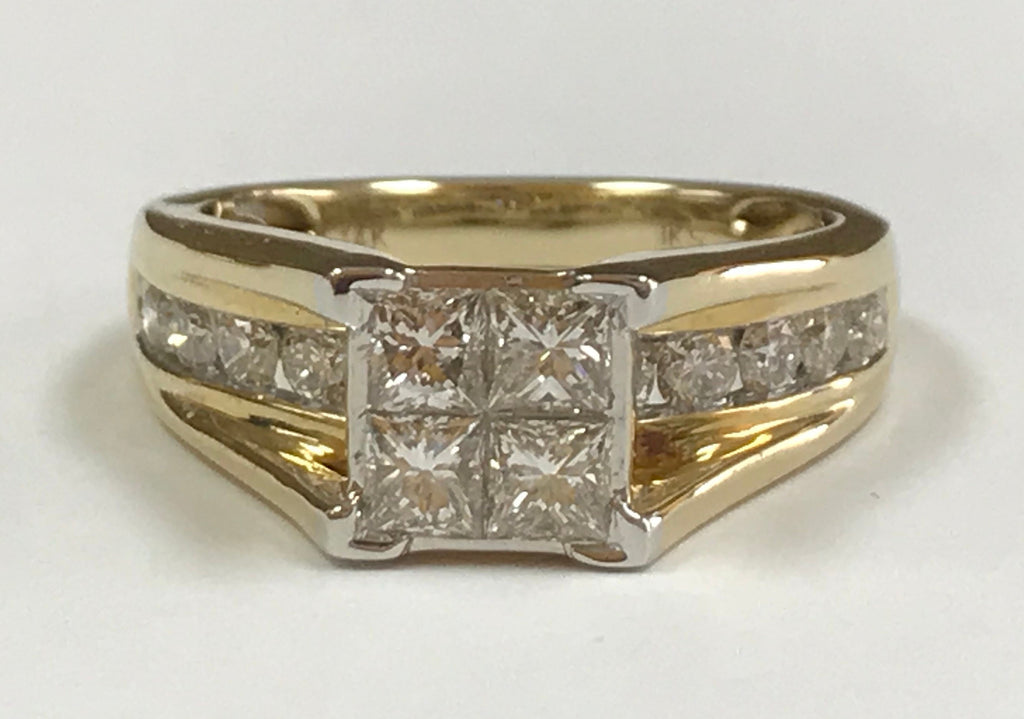 14K IKS Yellow Solid Gold Diamond Ring Set!!!! Size 7