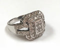 14K Solid White Gold Diamond Ring!!! Size 7.5