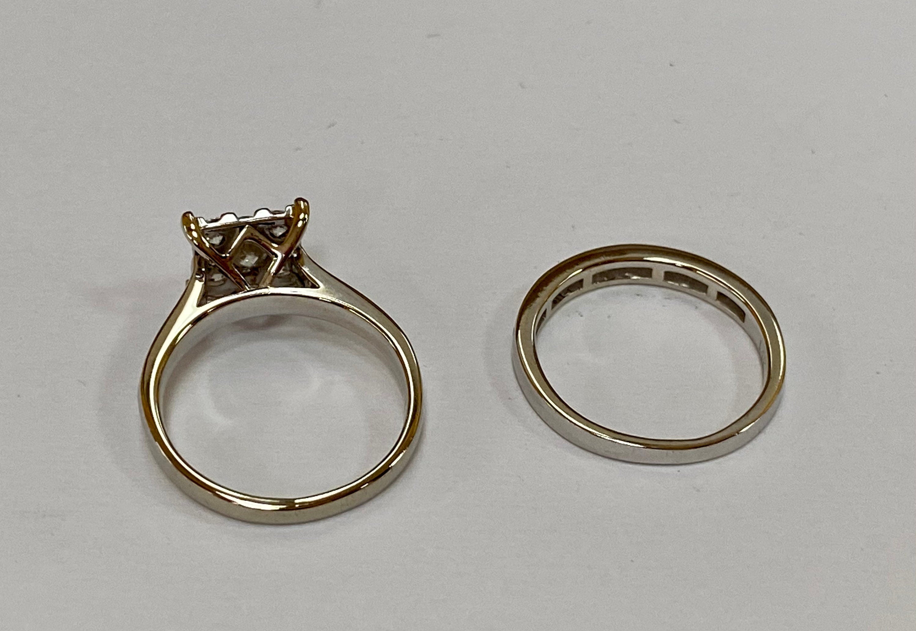 14K White Gold Diamond Bridal Ring Set - 1.10 TCW, VS2 Clarity