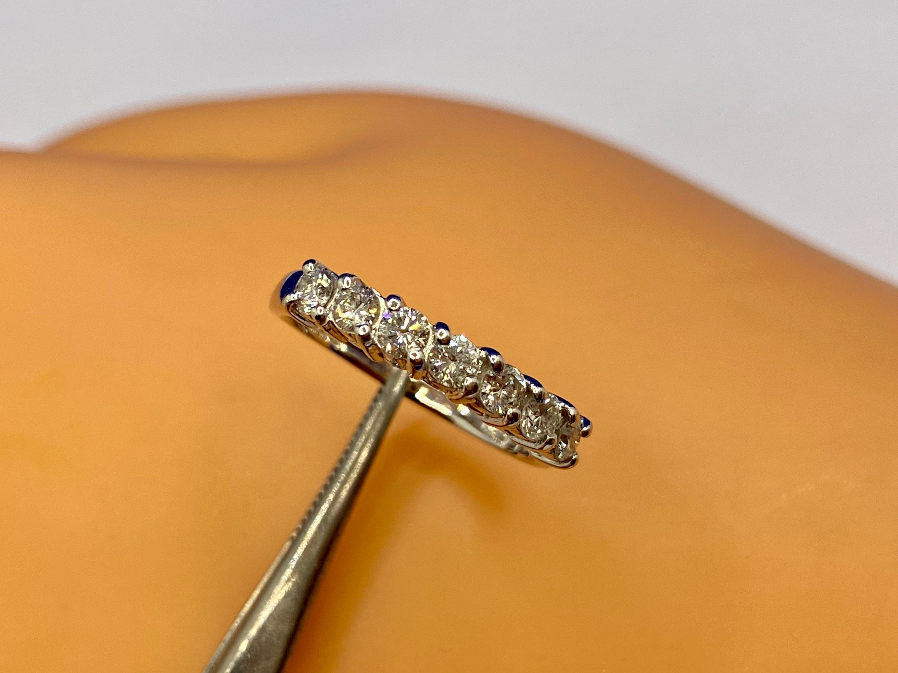 18K White Solid Gold And Diamond Wedding Ring/Band